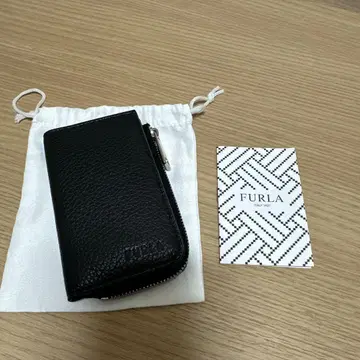 새상품 FURLA 키케이스 코인 케이스 카드 수납 블랙