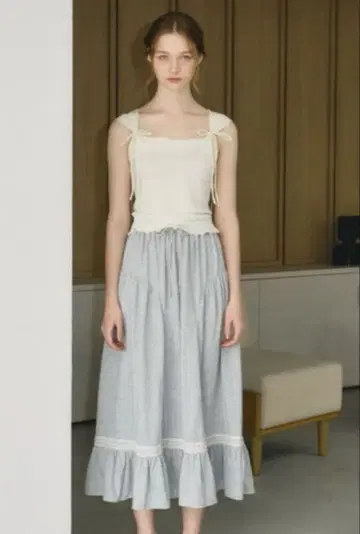 idem 이뎀 sweat frill lace skirt 그레이