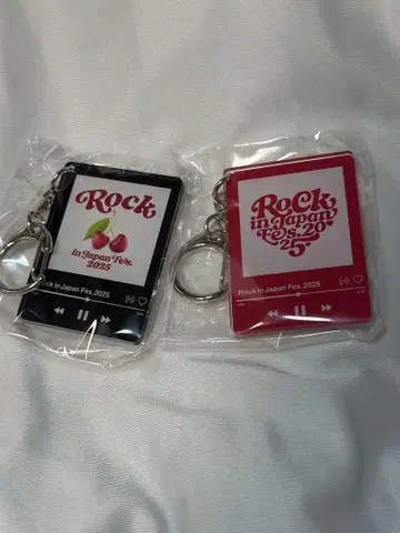 ROCK IN JAPAN 2025 키링 2개 세트 블랙, 빨간색