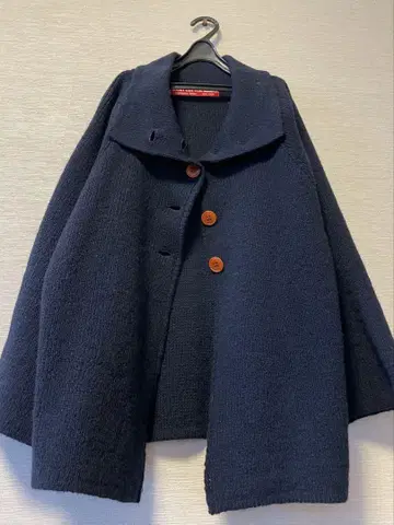 네이비 판초 스타일 니트