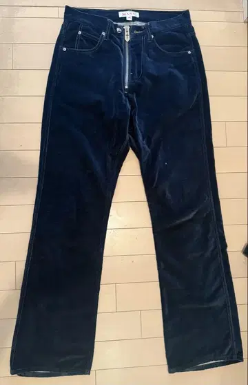 MASU x P.A.A INDIGO VELVET FLARE JEANS