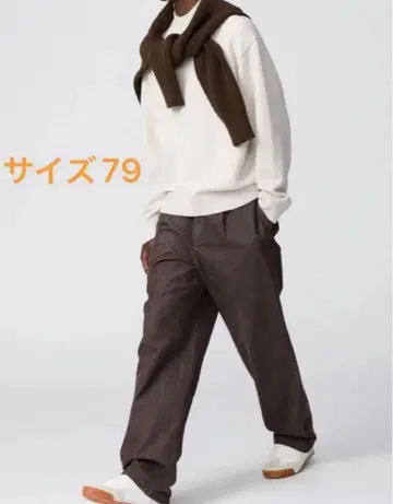 [ 완판템 ] 턱 스트레이트 팬츠 데님 79cm 다크 브라운