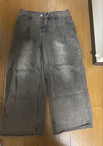MinoriTY 그레이 와이드 데님 팬츠