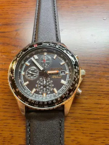 ANA 전일공 SEIKO 파이롯트 크로노그래프 블랙 손목시계