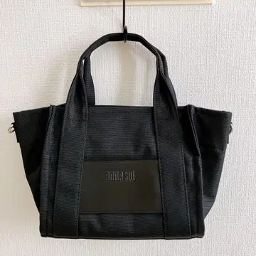 안나수이 핸드백 토트백 플레이 일부 가죽 검정 블랙