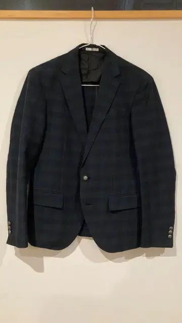 SUITS SELECT 네이비 그린 체크 테일러드 자켓