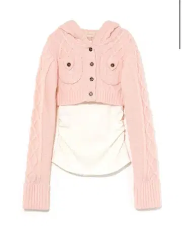 andmary Mary logo cable knit set pink