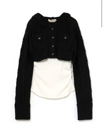 andmary Mary logo cable knit set black