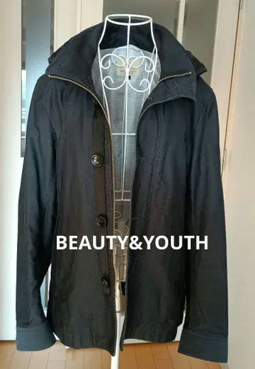 BEAUTY&YOUTH 후드 부착 다크 네이비 자켓 S 사이즈