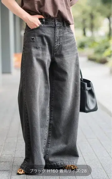 5 1/2 BAGGY DENIM 블랙 사이즈 26