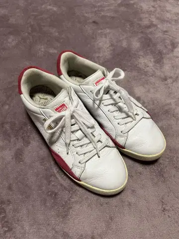 [ Puma ] 화이트/레드 스니커즈 24cm