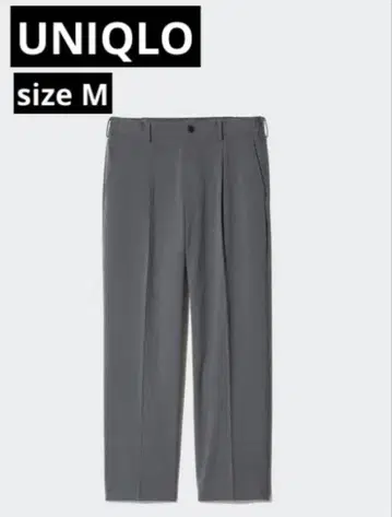 UNIQLO 턱 와이드 팬츠 그레이 와이드 팬츠 허리밴딩