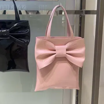 한 점뿐인 salon muguet 리본 에나멜 백 pink