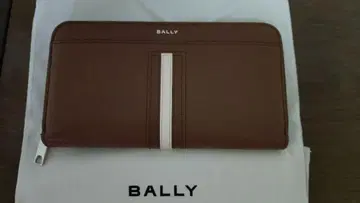BALLY 브라운 가죽 라운드 지퍼 장지갑