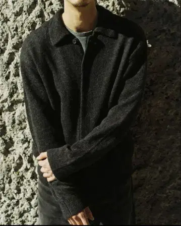 [ lidnm ] Alpaca Knit Shirt Cardigan