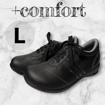 미사용 플러스 컴포트 가죽 스니커즈 블랙 L +comfort