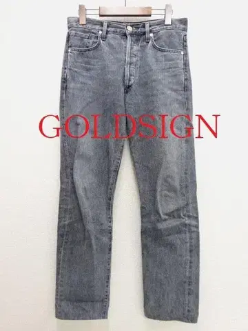 GOLDSIGN 블랙 데님 팬츠 스트레이트 팬츠 26