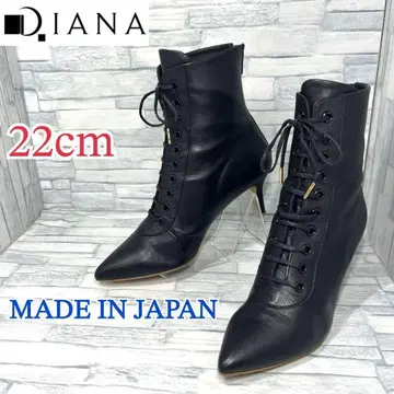 DIANA 다이애나 숏부츠 레이스업 일본제 블랙 22cm