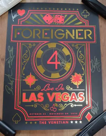 Foreigner  Las Vegas 공연 사인 포함 포스터