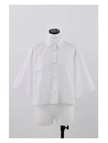 nagonstans 5부 소매 블라우스 화이트