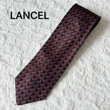 [ 새상품급 ] 택 포함 Lancel 란셀 넥타이 실크 올 패턴 광택감