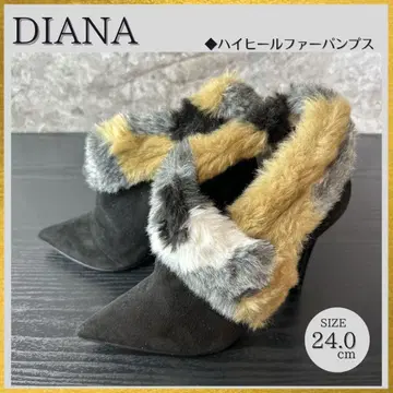 S321 거의 미사용 DIANA 스웨이드 믹스 퍼 부티 24cm