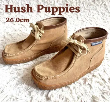 허시파피 모카신 부츠 크레이프솔 통굽 26.0cm 베이지