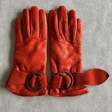 Gala Gloves 오렌지 가죽 장갑 버클 포함 그로브 사이즈 7
