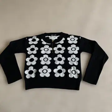 MARY QUANT 플라워 무늬 긴팔 니트
