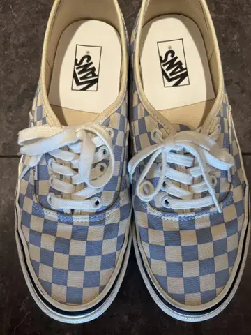 VANS 스카이블루/화이트 체크 스니커즈