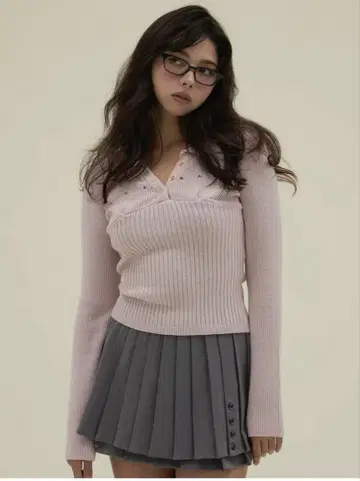 [수중에 있음] Lindsay 로고 탑 핑크