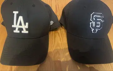 LA & SF 로고 자수 야구 모자 세트