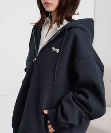PENNEYS/페니즈 별주 오버 사이즈 지퍼 후드티 네이비