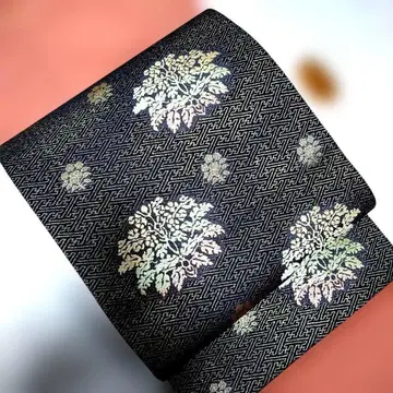 순수 실크 후쿠로 오비 당직 천평 당화문 금문양 마호로바 미사용 새상품