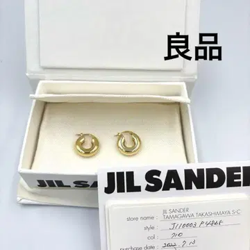 [고품질] JIL SANDER 후프 귀걸이 925 샴페인 골드