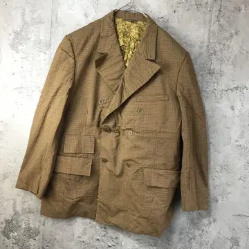 B63 구제 의류 자켓 체크 브라운 블랙 빨간색 90s Y2K