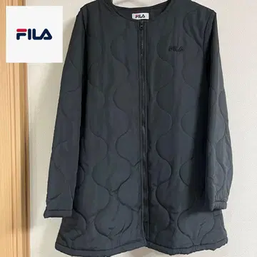 새상품급 FILA 블랙 노카라 퀼팅 자켓 M 사이즈
