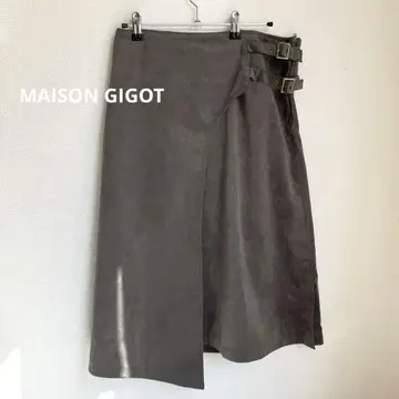 MAISON GIGOT 랩 스커트 스타일 스커트 스웨이드