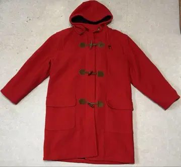 90s 엘엘빈 L.L.Bean 더플 코트 빨간색 레드 체크 안감 레트로