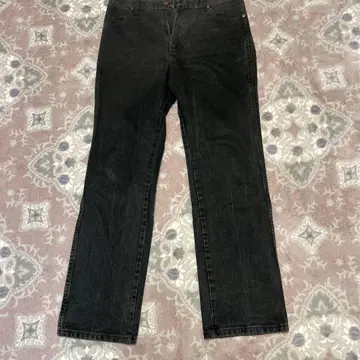 블랙 데님 스트레이트 팬츠