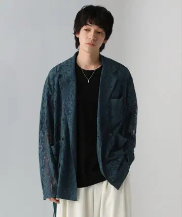 HARE 플라워 레이스 자켓 블루