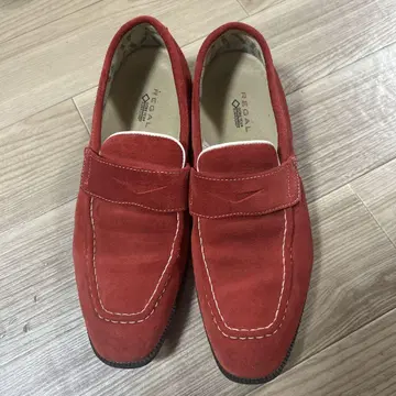 REGAL 스웨이드 레드 로퍼