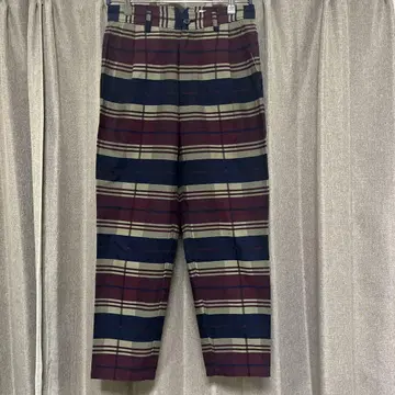 nooy 하이웨스트 테이퍼드 체크 팬츠