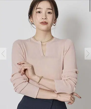 [ 미사용 ] 울 블렌드 키넥 리브 니트