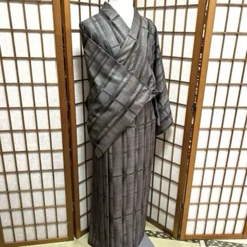 루즈한 사이즈 순수 실크 오시마 명주 [ 줄무늬 기하학 패턴 ]