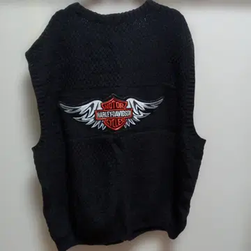 Harley-Davidson 블랙 니트 집업 베스트