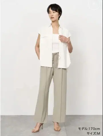 소쥬 빈티지 새틴 드로스트 와이드 팬츠 베이지 L