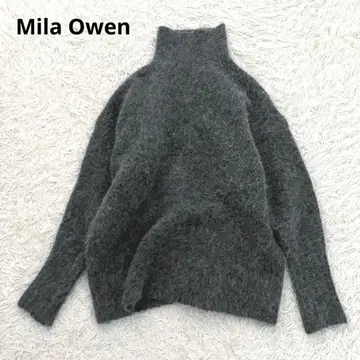 Mila Owen 알파카 혼방 터틀 샤기 니트 21AW 그레이