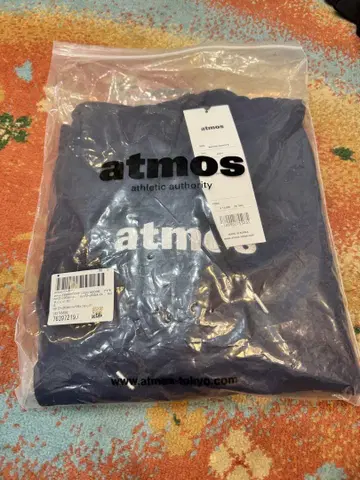 ATOMOS 아토모스 로고 후드티 네이비 계열 로고 후디 XL