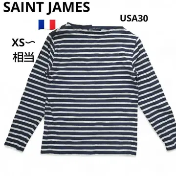 프랑스제 SAINT JAMES 보트넥 보더 티셔츠 두꺼운 원단 XS